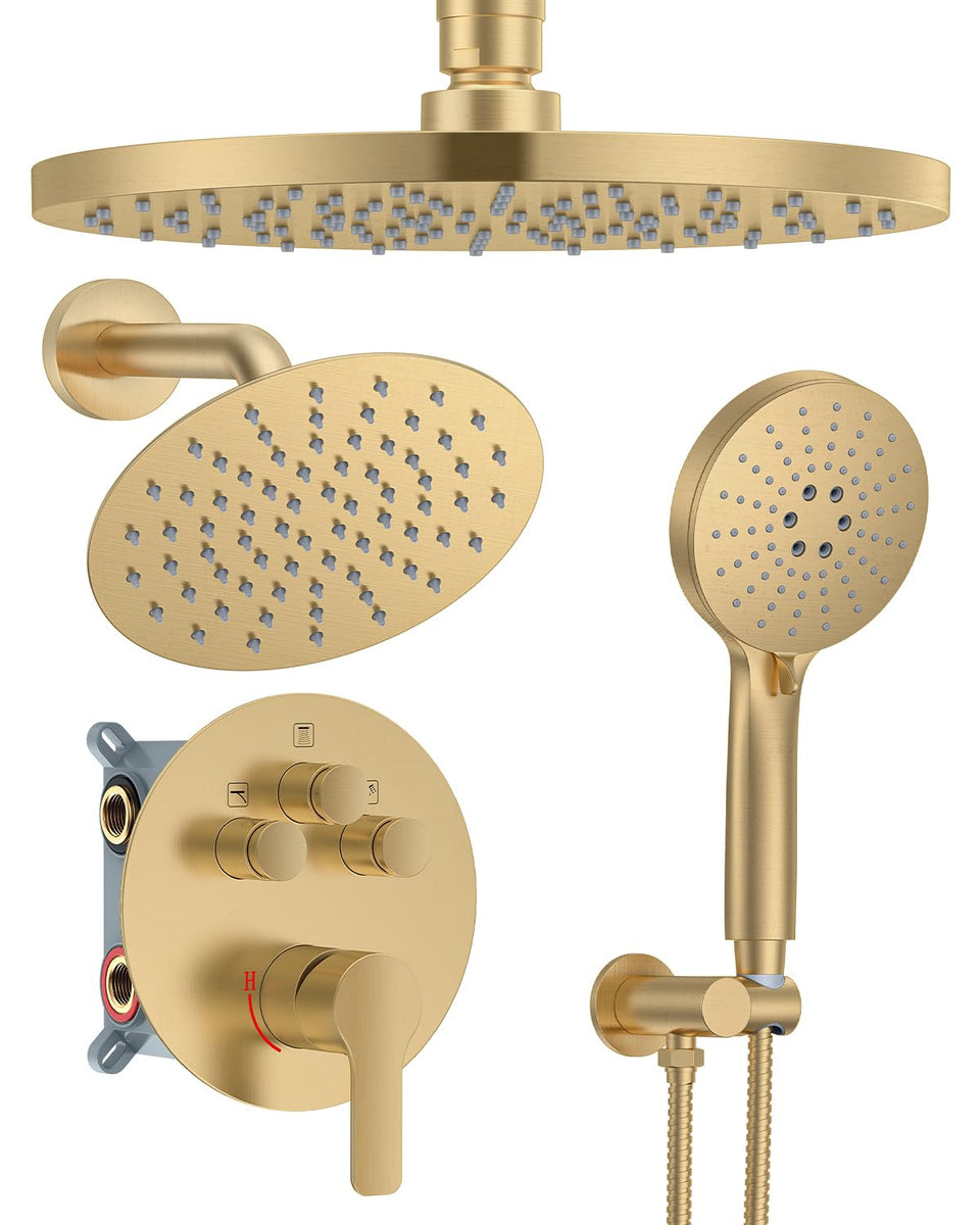Woindo 10in ceiling rain shower head offers expansive coverage for a refreshing shower.