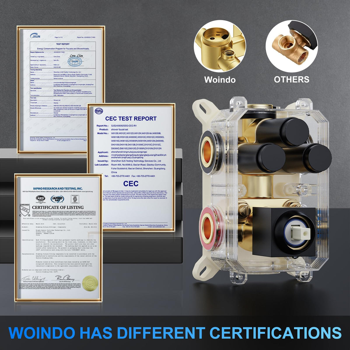 Woindo brass valve kit with cUPC certification for durable installation