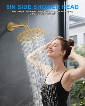 Woindo brushed gold shower valve showcases durable brass construction and elegant finish.