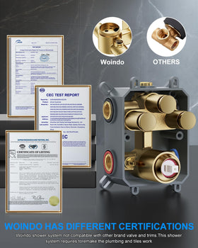 Woindo dual shower heads in use illustrate versatile, simultaneous showering.