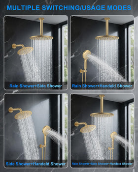 Woindo side handheld shower head enables precise spray direction for targeted cleansing.