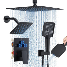 Woindo 12-inch top-head rainfall shower for immersive coverage