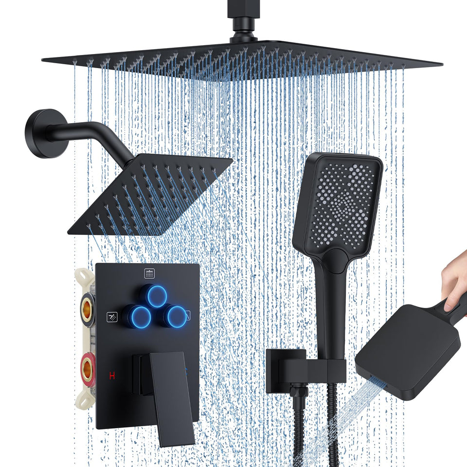 Woindo 12-inch top-head rainfall shower for immersive coverage