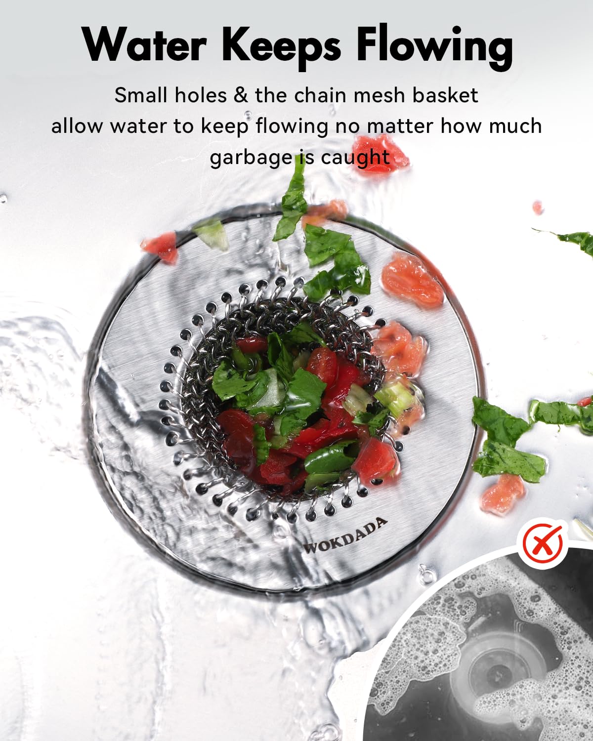 Wokdada 304 stainless steel resists rust and lasts.