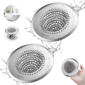 Wokdada bathtub drain hair catcher on flat drain prevents clogs.