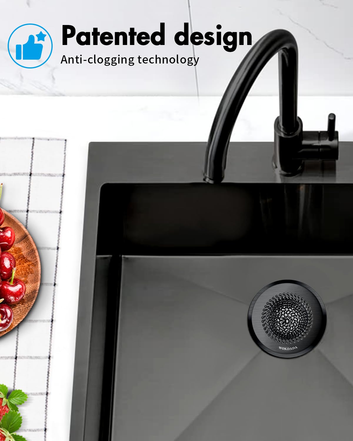 Wokdada easy-clean invert action simplifies trash removal and washing.