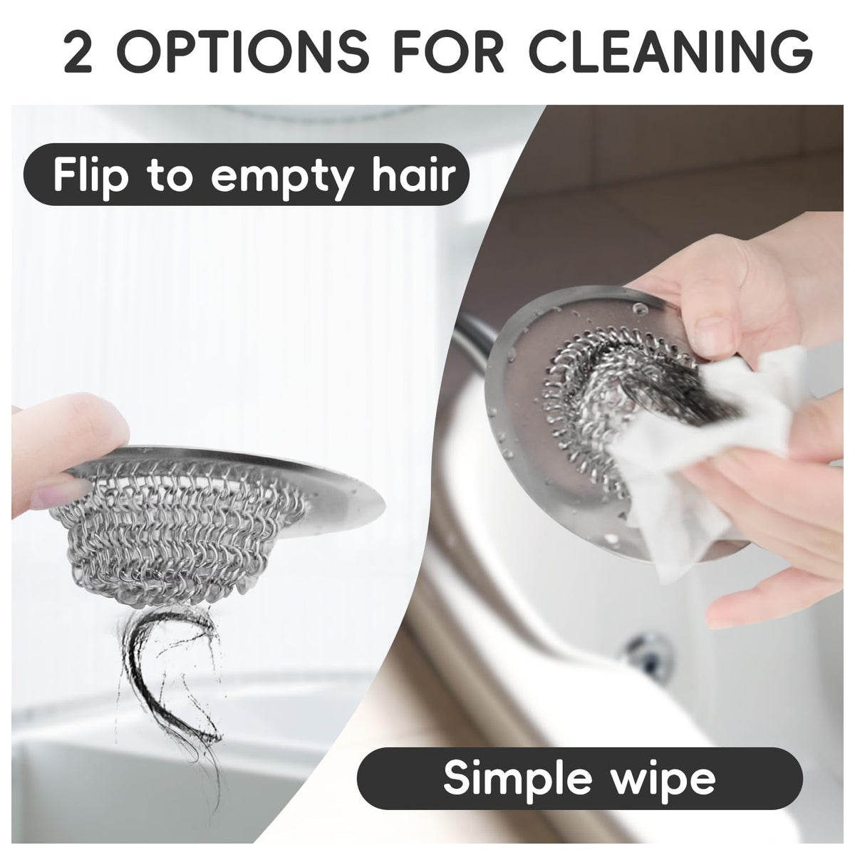 Wokdada fits flat drains with 4.4-inch diameter for versatility.