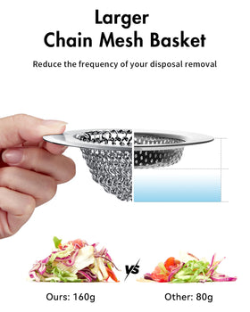 Wokdada chain-mesh allows easy invert-and-pour cleaning without touching waste.
