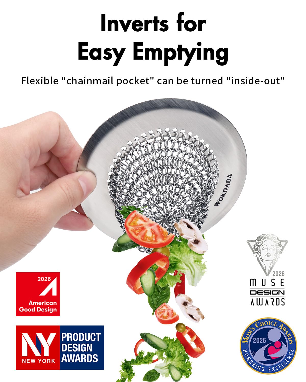 Wokdada kitchen drain strainer shows continuous water flow