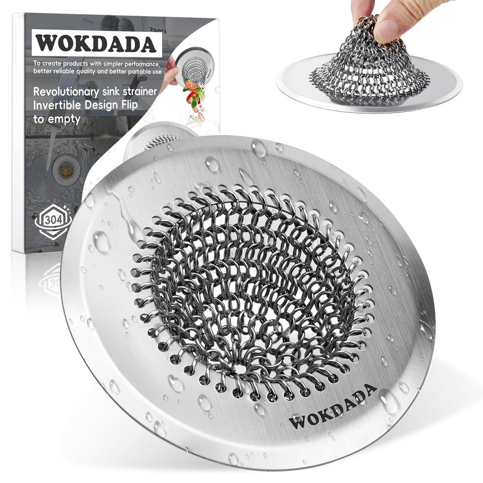 Wokdada reversible chain-mesh inside-out view for easy debris release
