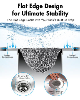 Wokdada anti-clog mesh with small holes for smooth drainage.