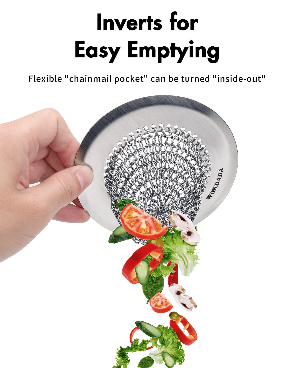 Wokdada smooth water drainage mesh keeps water flowing during dishes.