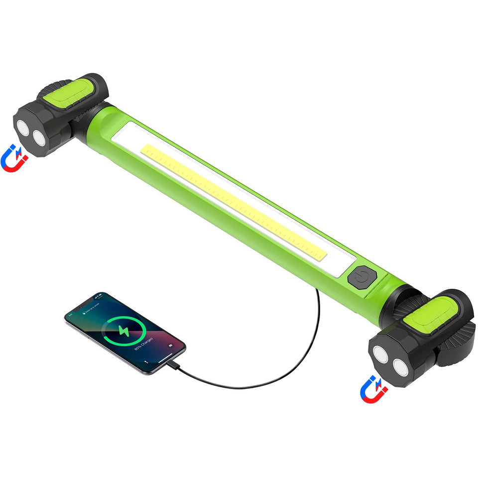 Wokelux Mechanic Work Light underhood magnet attachment for hands-free inspection.