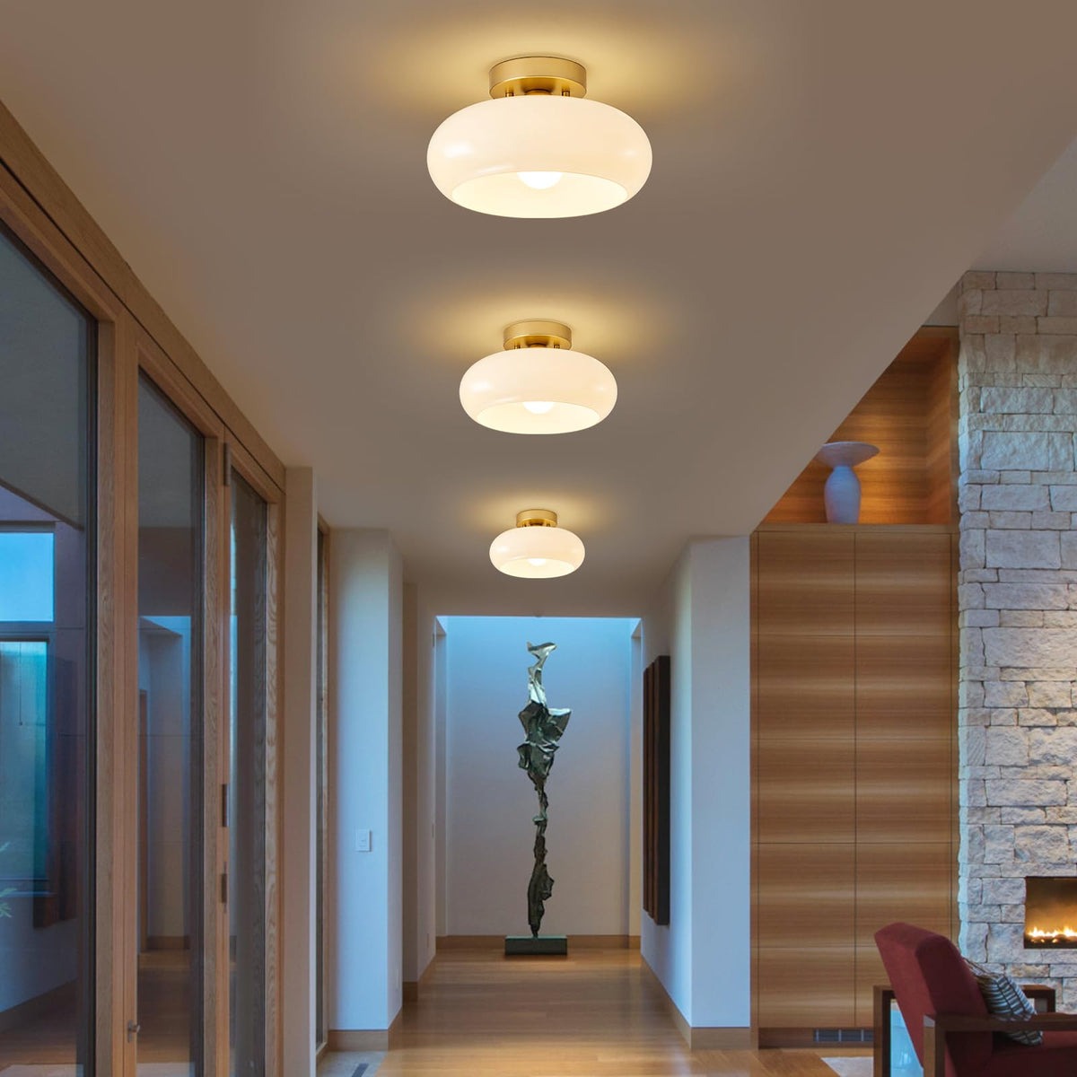 WOKNOS frosted glass shade adds gentle, diffused light