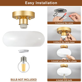 WOKNOS gold ceiling light suitable for kitchens and bathrooms