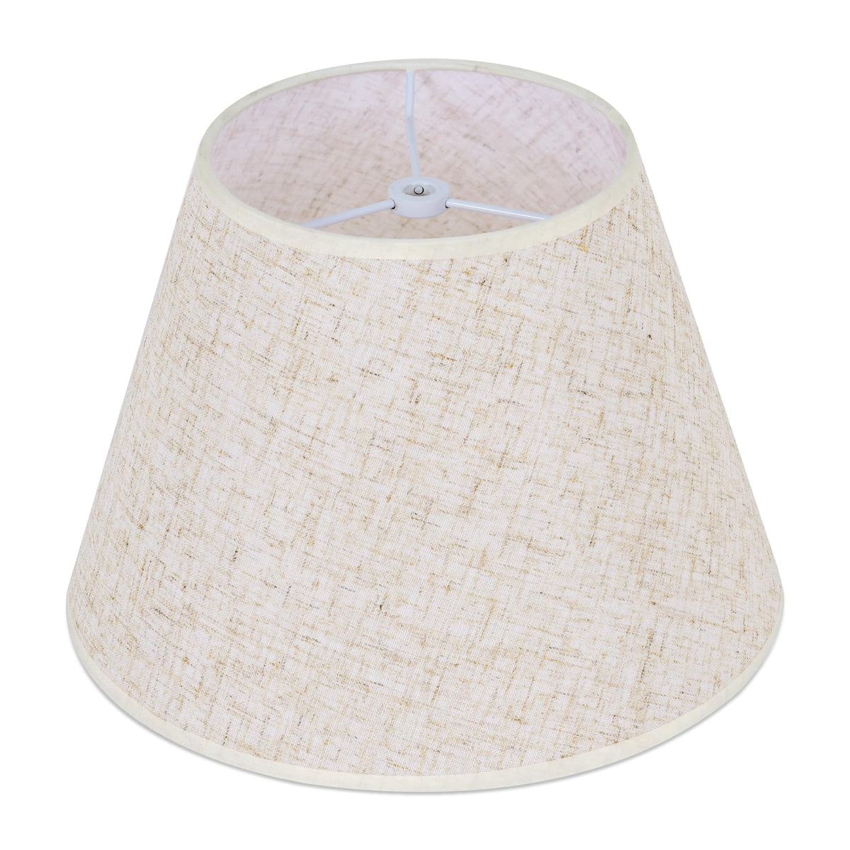WOLEILEJIN beige linen barrel lampshade 6Top-10Bottom dims for warm living room lighting