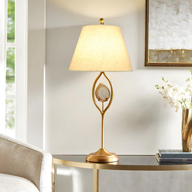 WOLEILEJIN diffuse glare beige linen lampshade softens light at a study desk