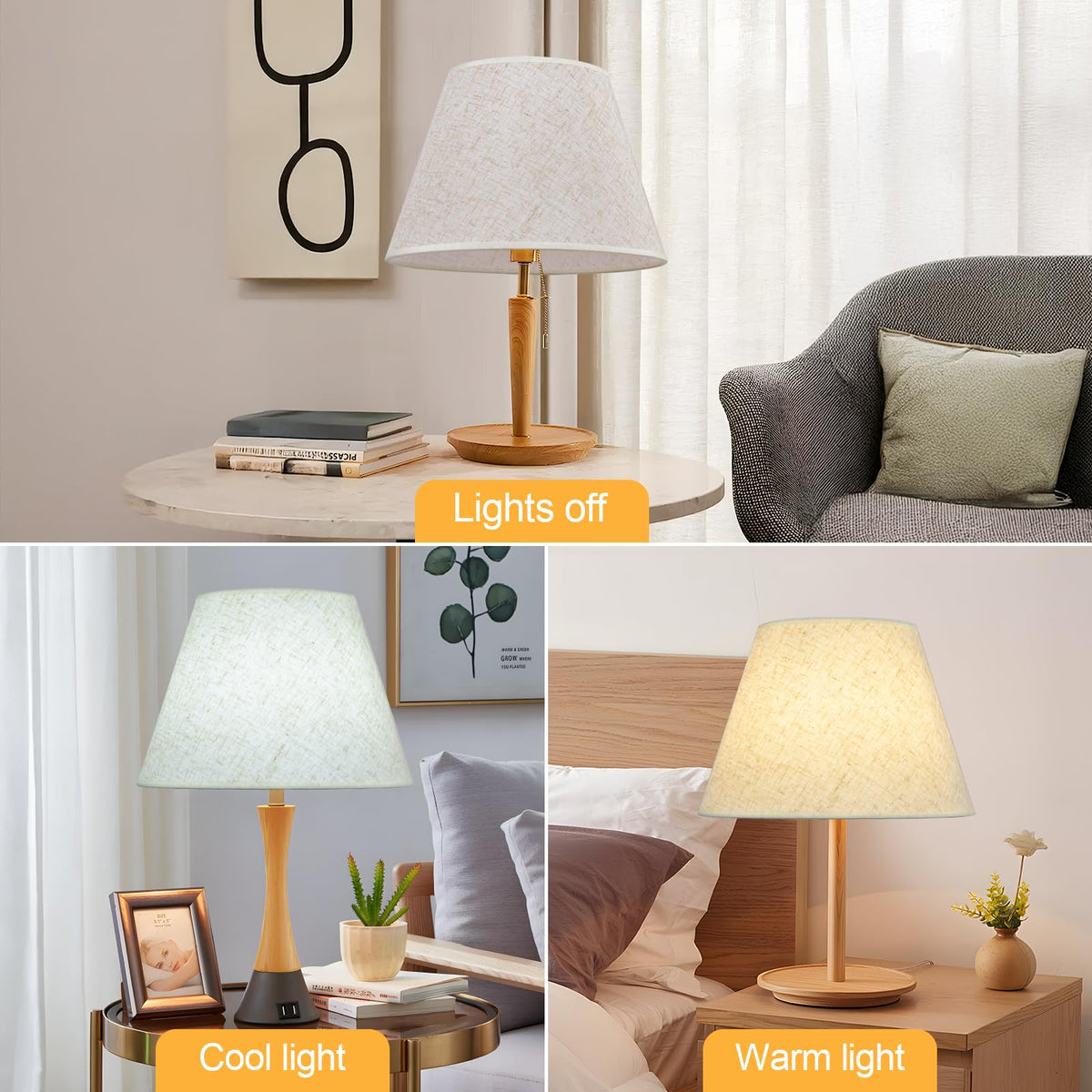 WOLEILEJIN neutral beige lampshade complements diverse decor styles