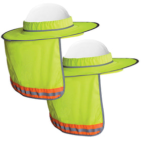 Wolf High-Visibility Orange Full-Brim Sun Visor shields face and neck in bright sun.