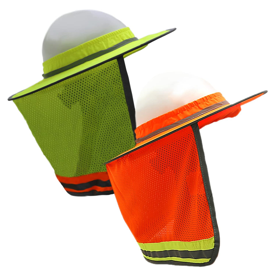 Wolf Industrial Products high-visibility orange hard hat with reflective trim for daytime safety.