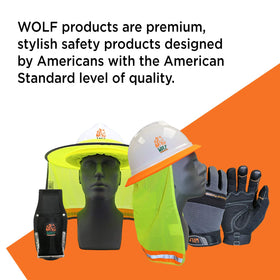 Wolf reflective trim on orange fabric stays visible on-site from day to night.