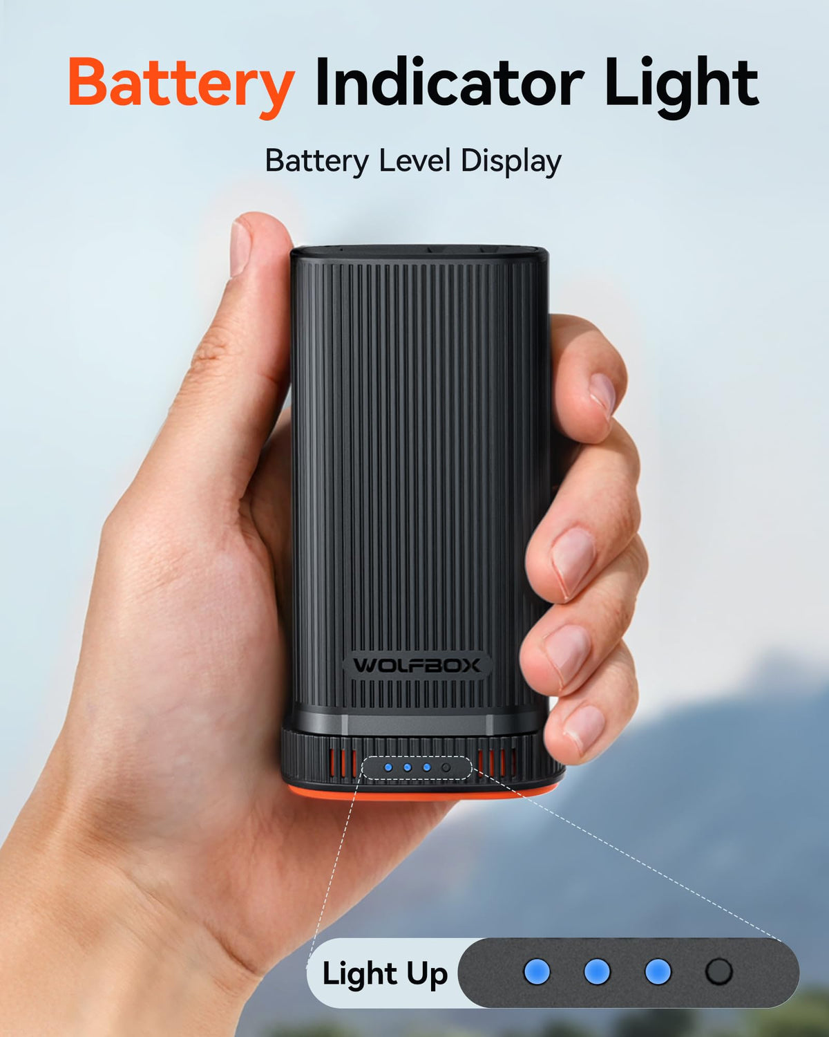 Battery indicator lights show charging status on the MF200 pack.