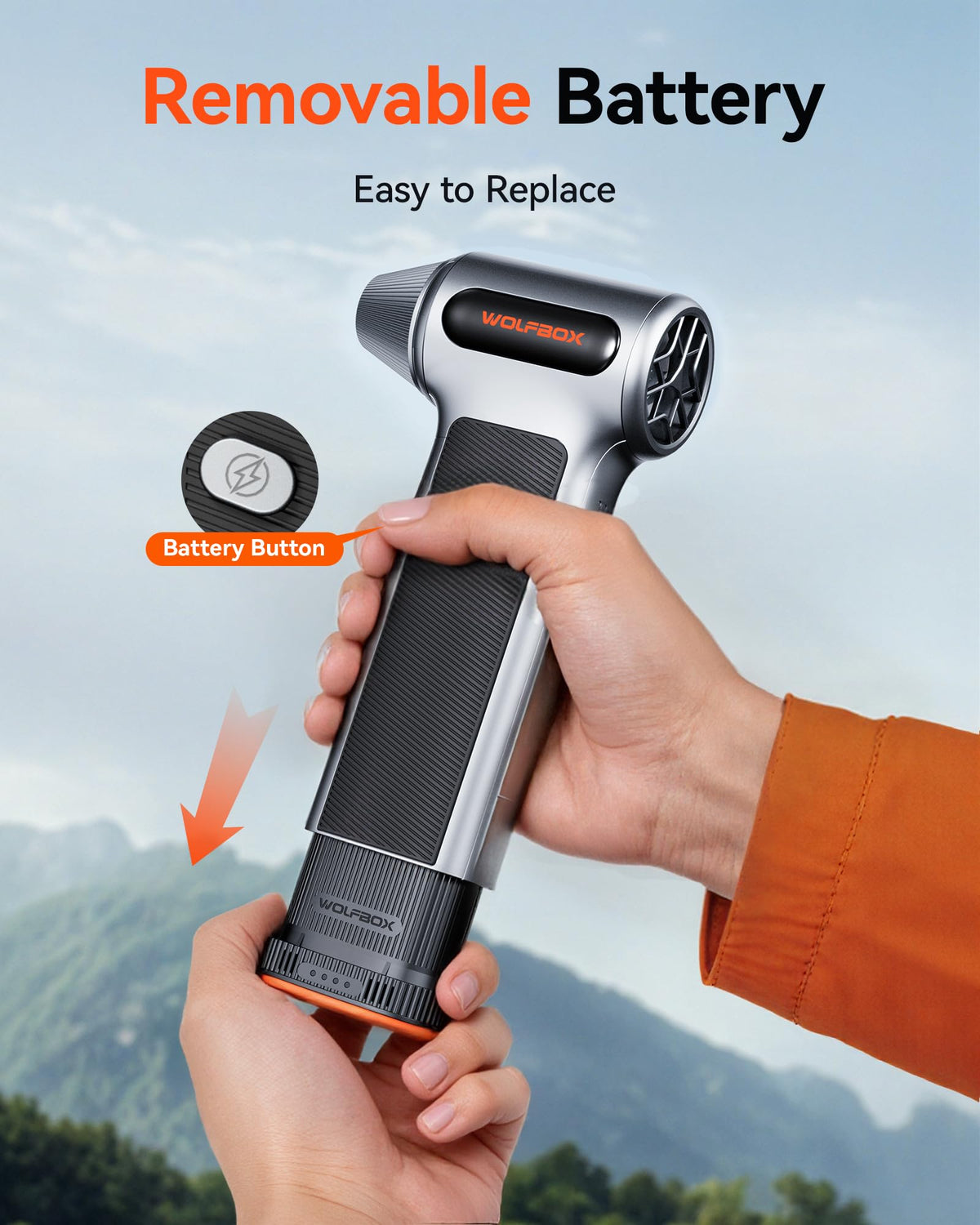 WOLFBOX MF200 dual-cell design delivers steady power for the duster.