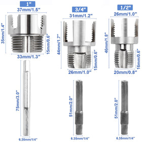 Wolfride threader demonstrates internal-external threading for 3/4-inch fittings.