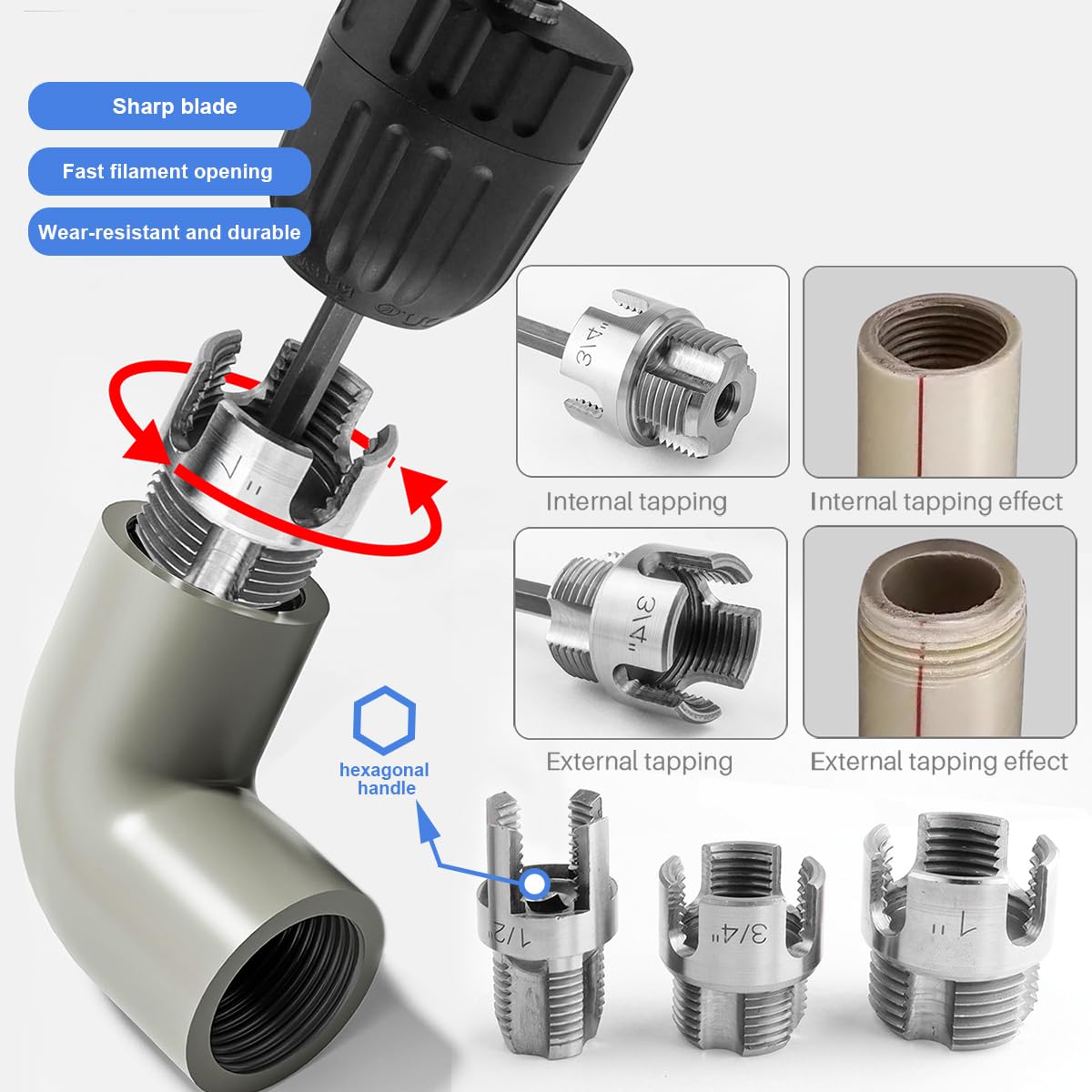 Wolfride threader delivers razor-sharp threads on PVC and plastics.