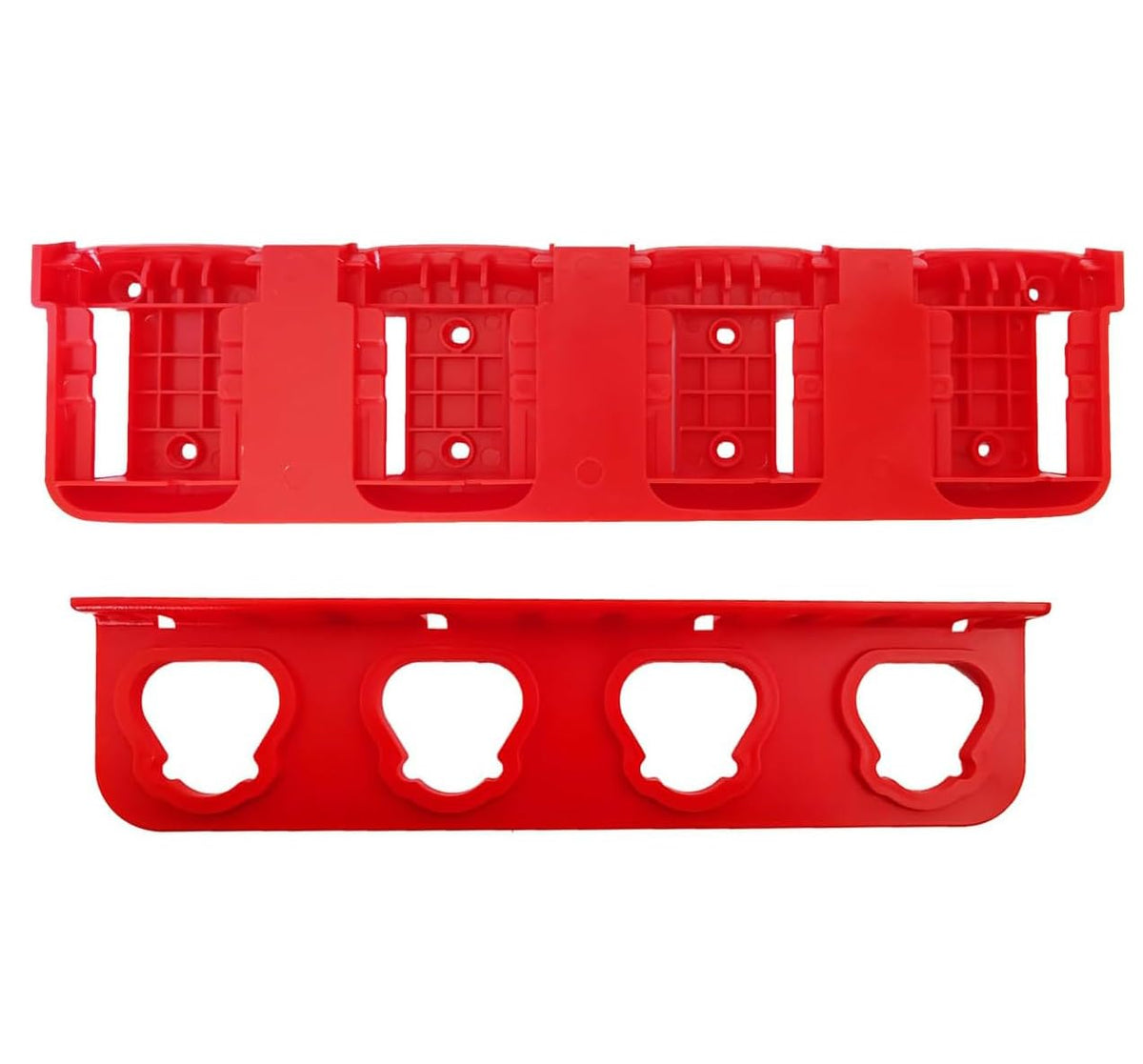 WOLGNKI Milwaukee M18/M12 battery organizer mount, front view for tidy shelf storage
