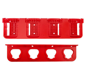 WOLGNKI Milwaukee M18/M12 battery organizer mount, front view for tidy shelf storage