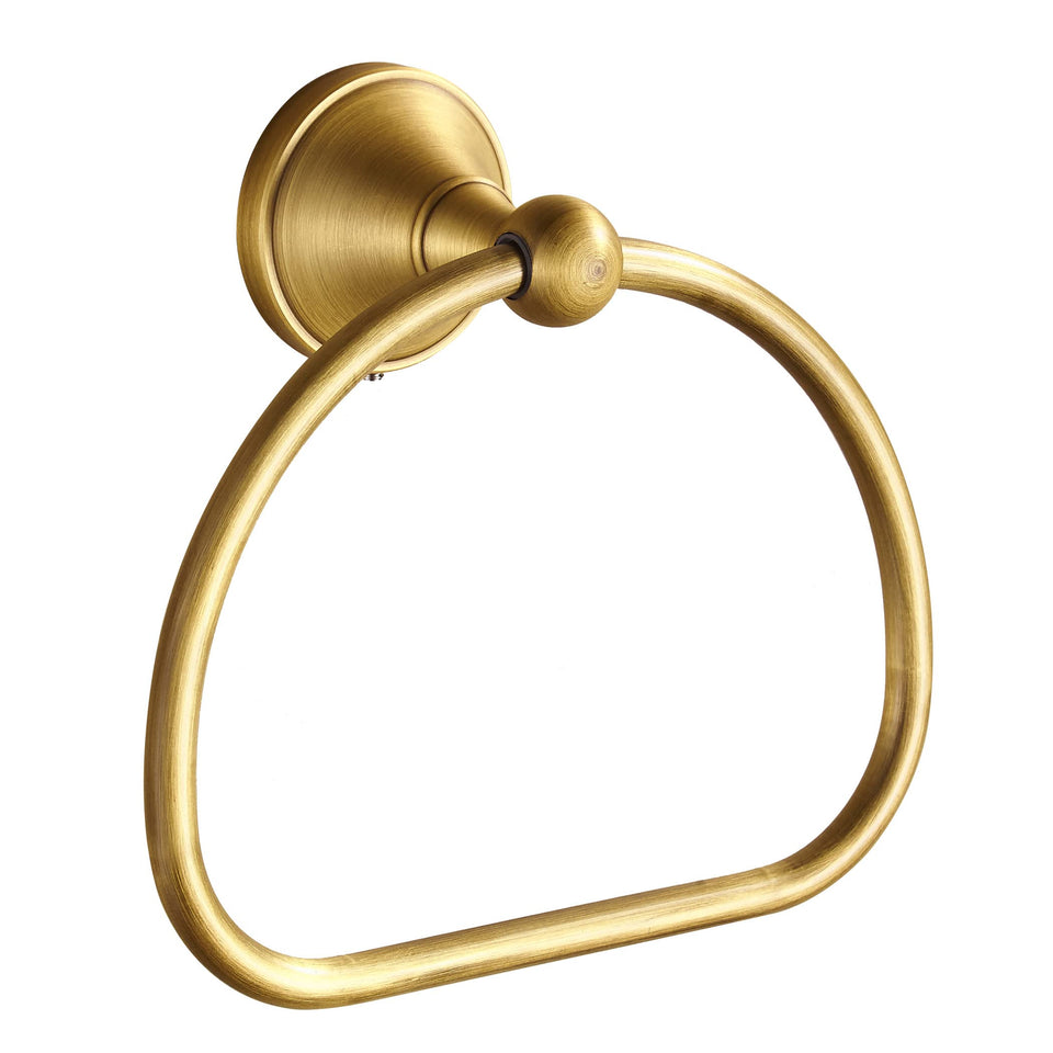 WOLIBEER brass towel ring with 180° rotation for versatile drying