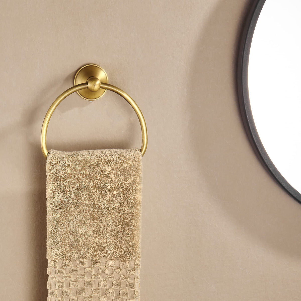 Durable WOLIBEER brass towel ring suited for kitchen, bathroom, and living areas