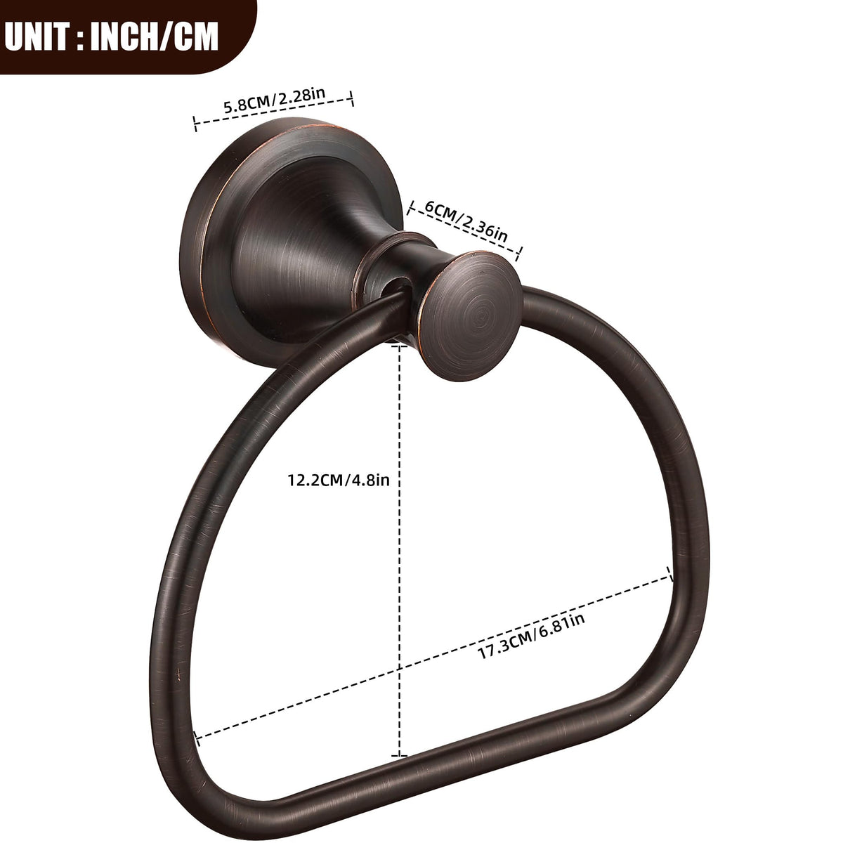 WOLIBEER bronze towel ring stainless steel construction resists moisture and rust