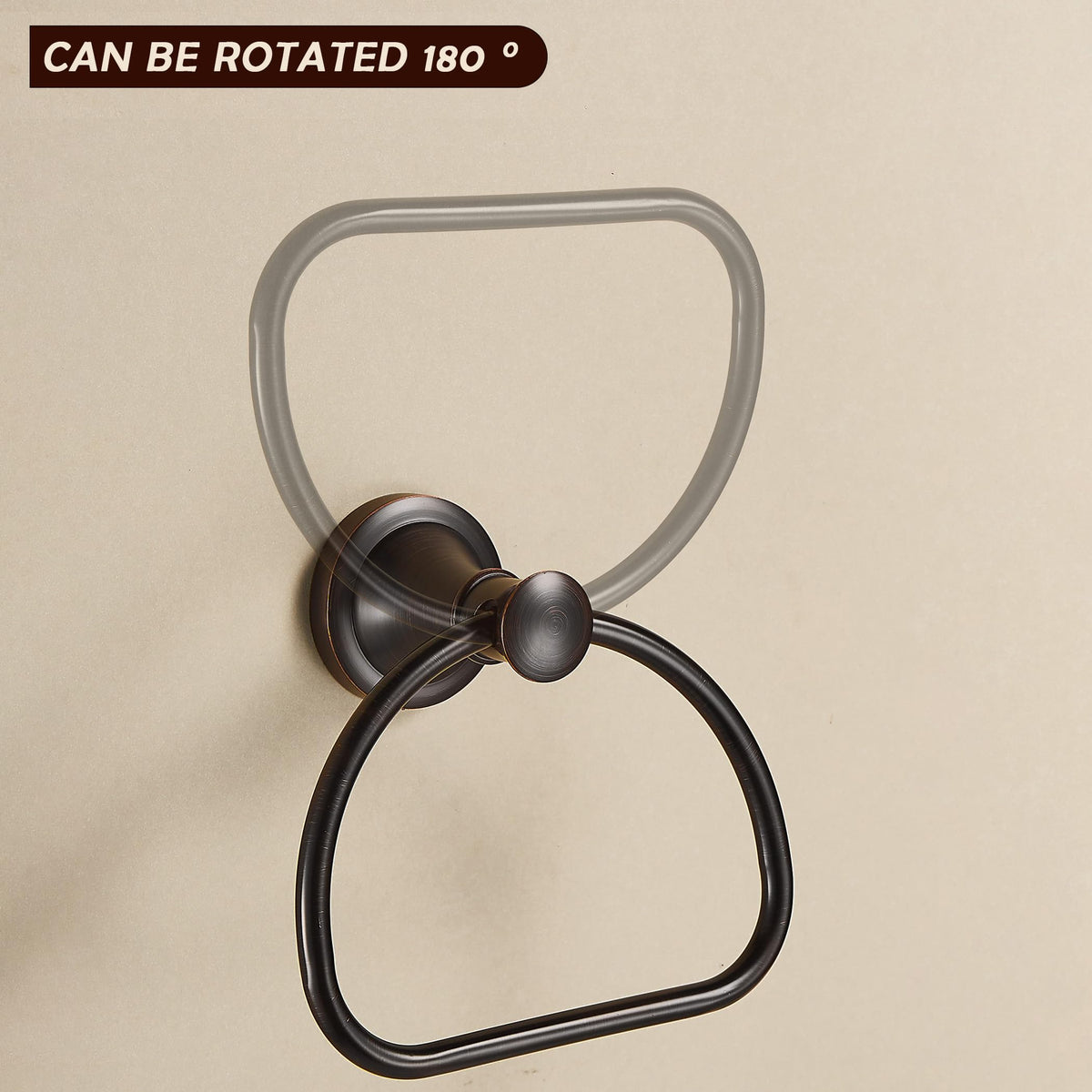 WOLIBEER bronze towel ring uses thick material for a sturdy feel