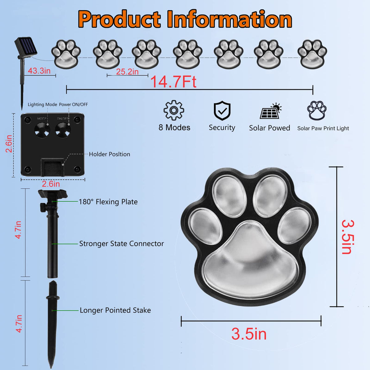 Wominoy pet print path lights guide guests safely along walkways.