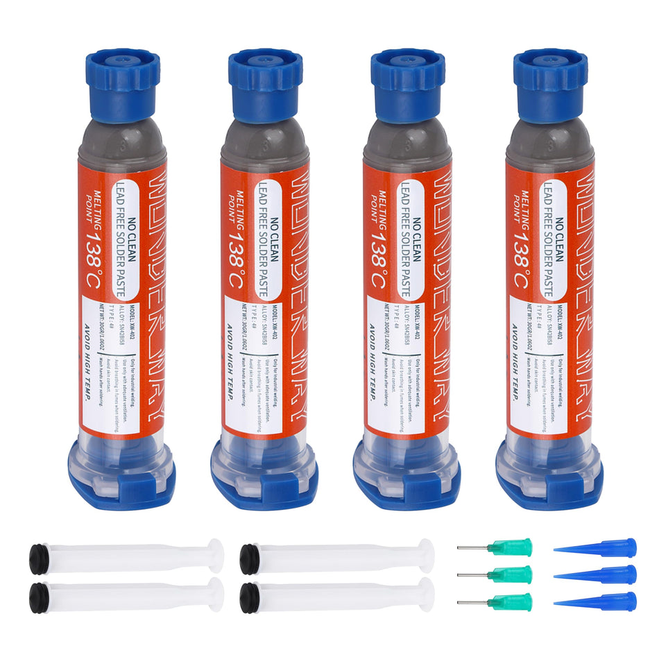 Wonderway SN42 Bi58 solder paste in bottle for precise application and clean joints.