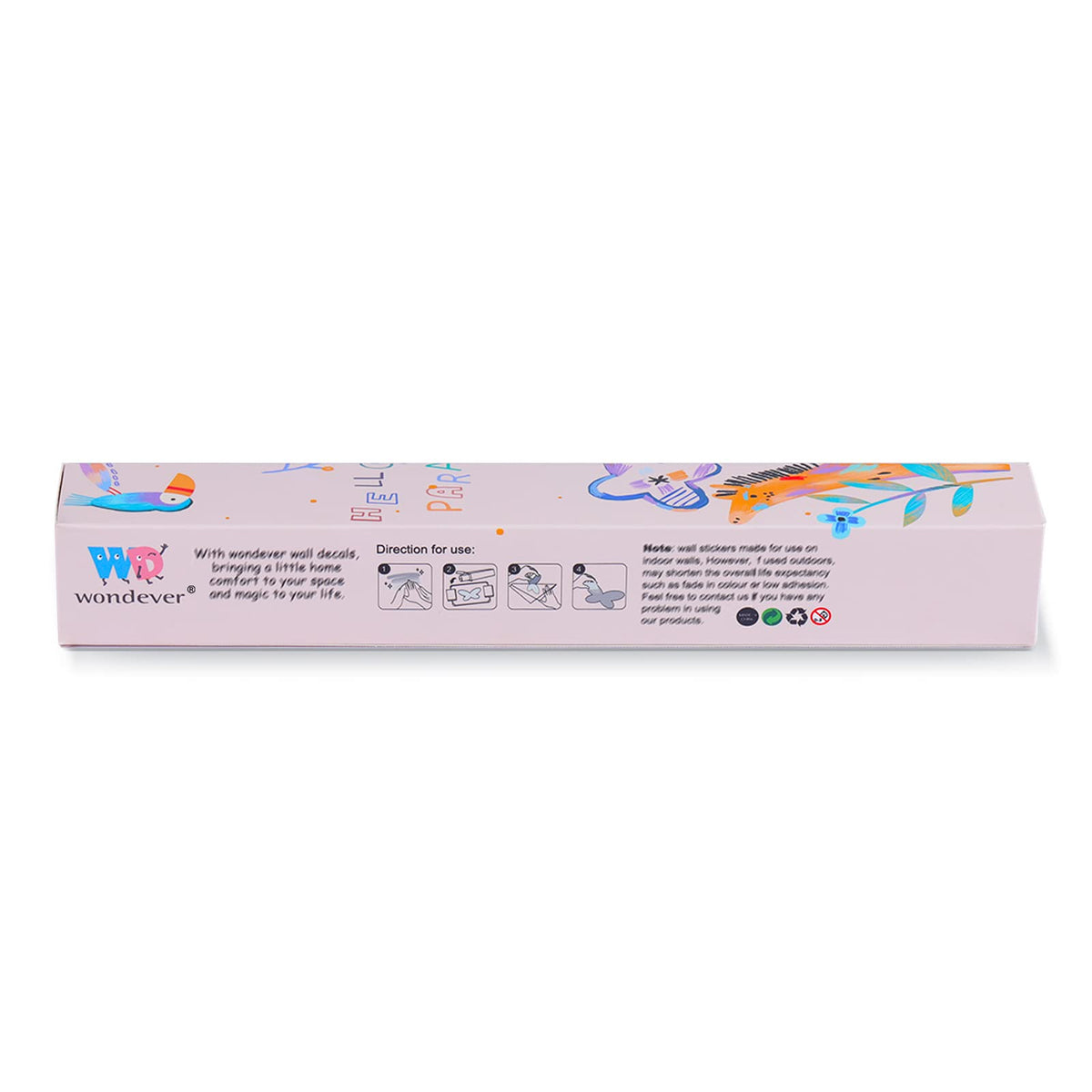 Wondever large wall decal layout measures 139 cm by 93 cm.