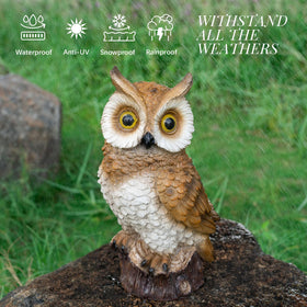 WONDHOME hand-painted owl sculpture features detailed craftsmanship for lifelike charm.