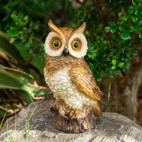 WONDHOME LED owl garden light brightening patios and pathways.