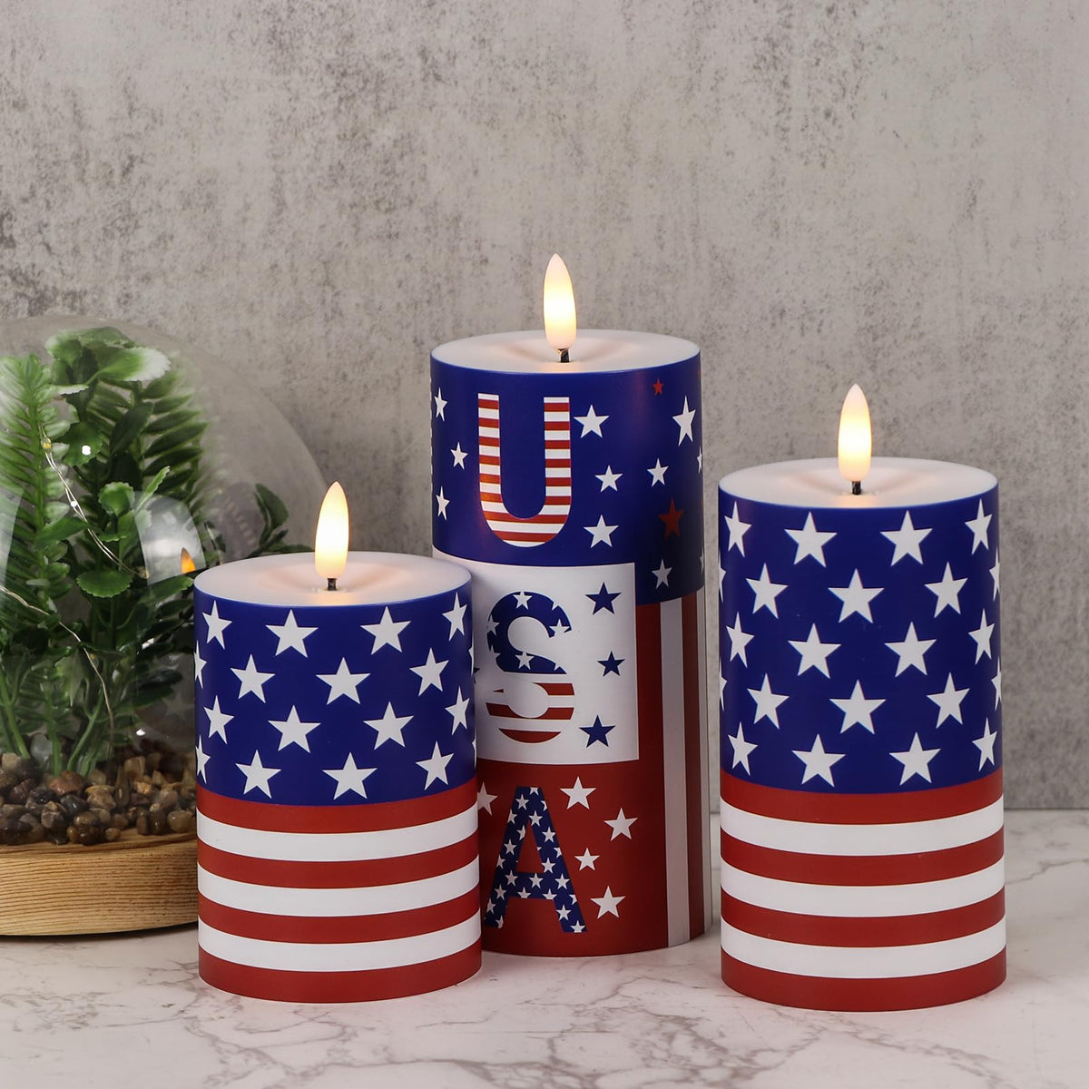 Wondise battery-operated candles ideal for Independence Day celebrations.