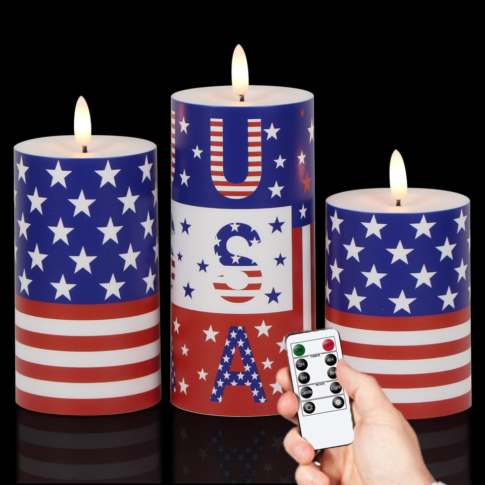 Wondise patriotic outdoor candle with waterproof design for festive decor.