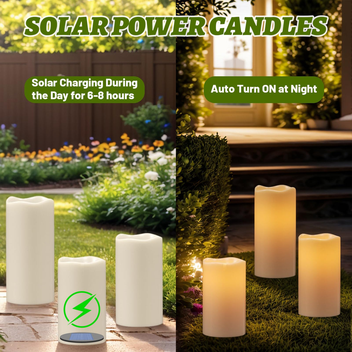 Wondise flameless solar candles are waterproof and safe for poolside use.