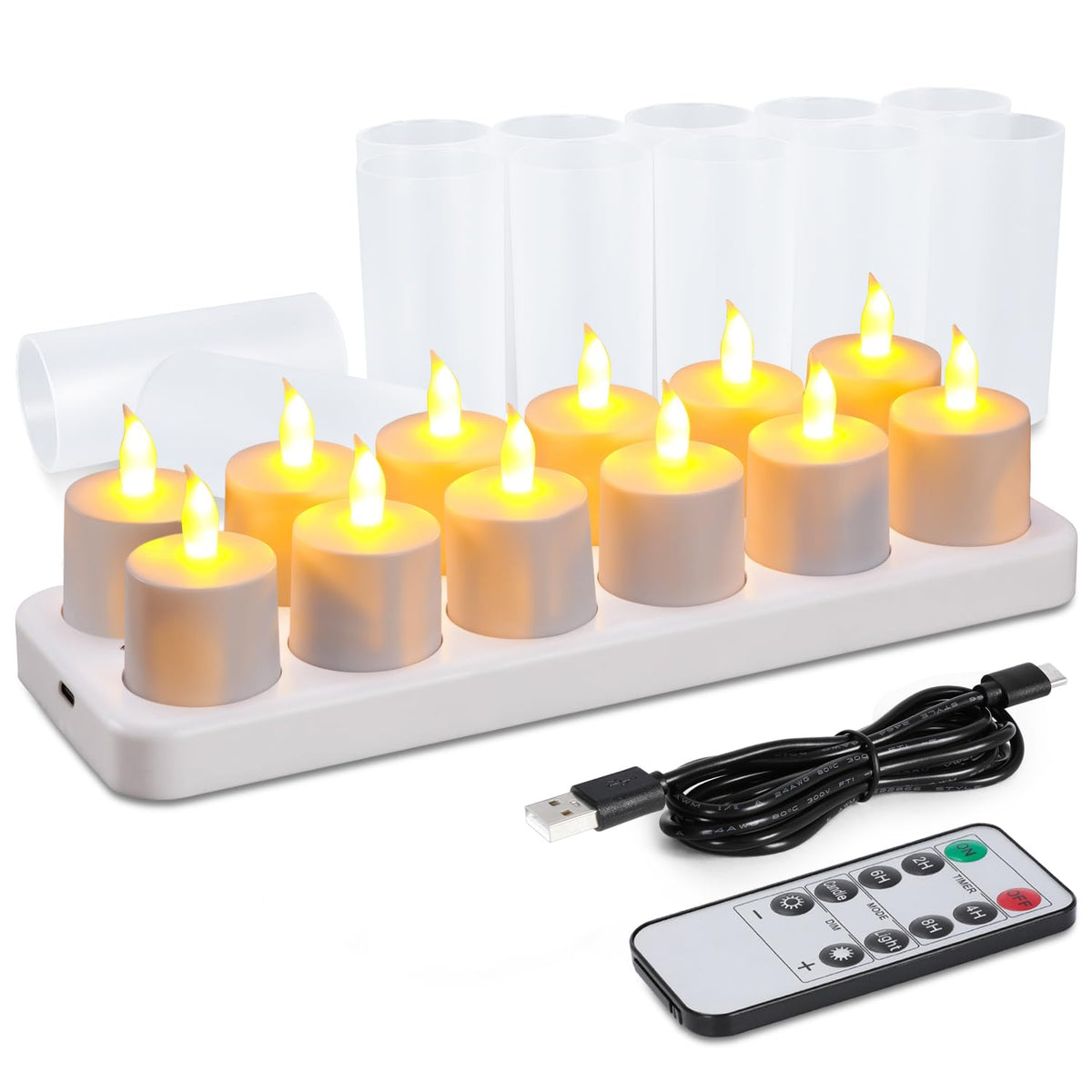 WoneNice LED tea light with remote control for easy ambiance control.