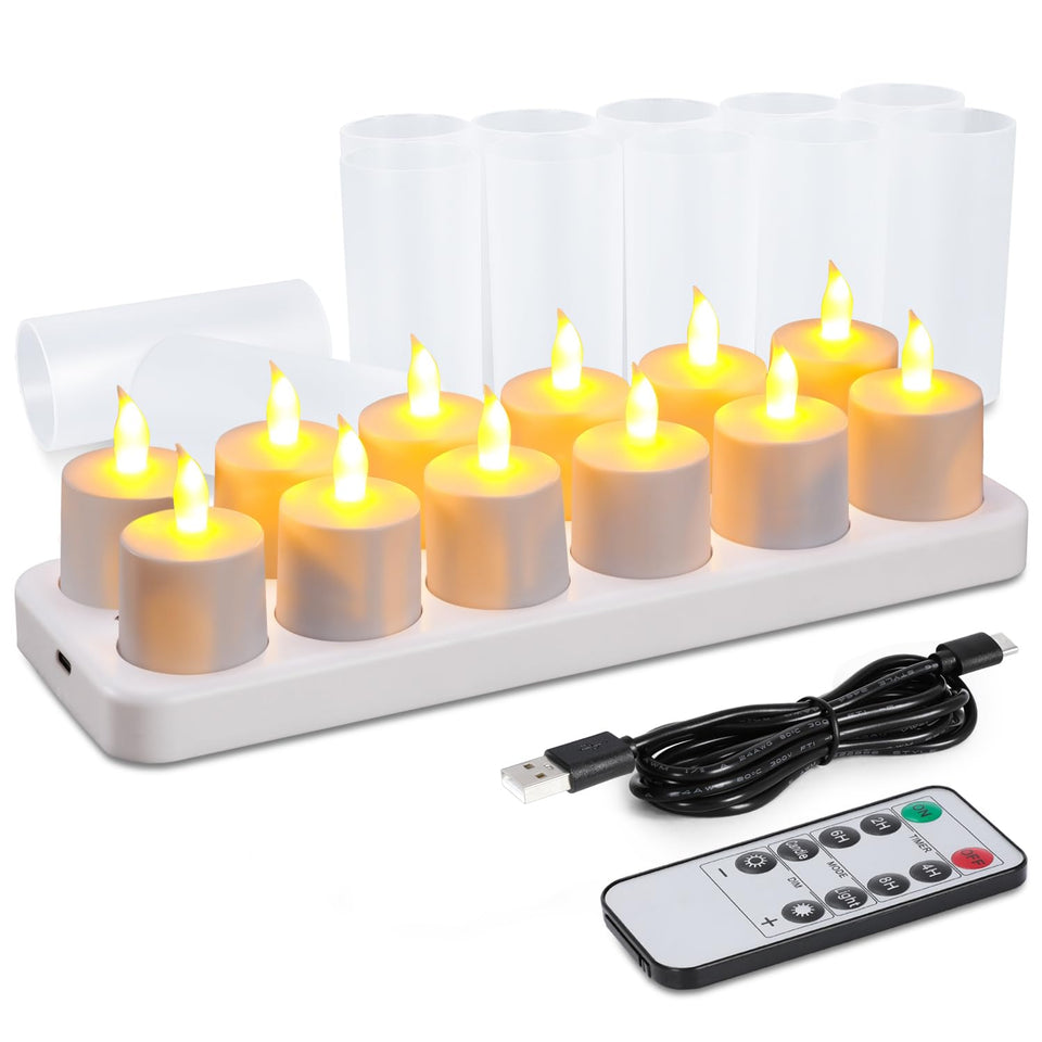 WoneNice LED tea light with remote control for easy ambiance control.