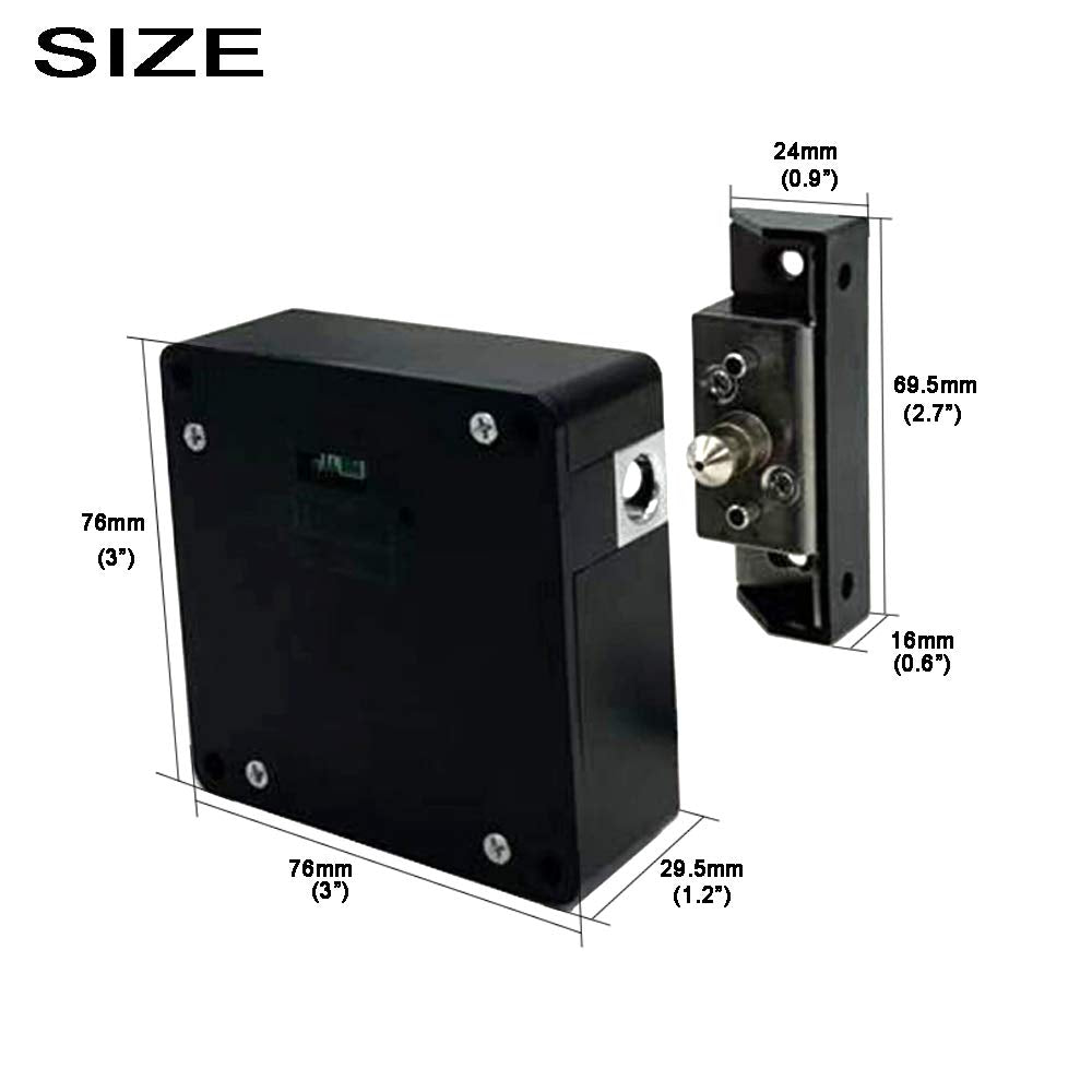 Close-up of WOOCH RFID lock's compact design for cabinets