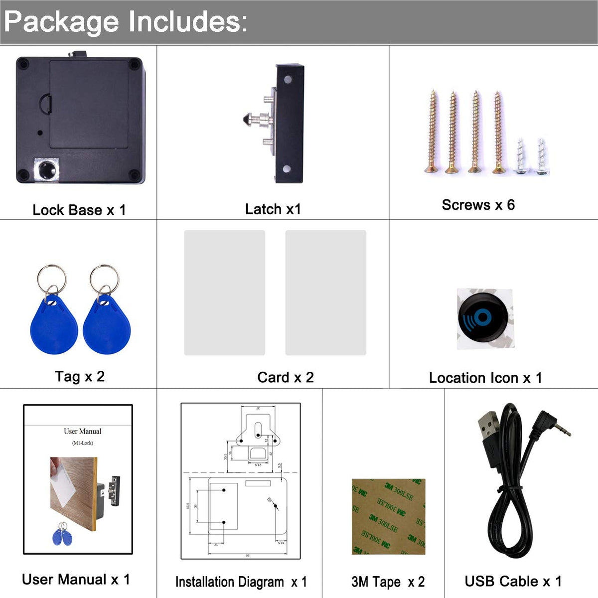 WOOCH RFID lock card-access option illustrates easy one-key-to-many-lock use.