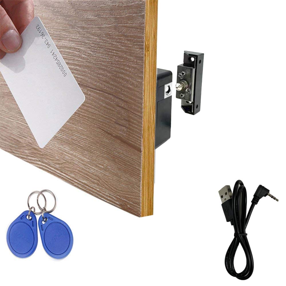 WOOCH RFID lock showing a robust metal latch for durable cabinet security.