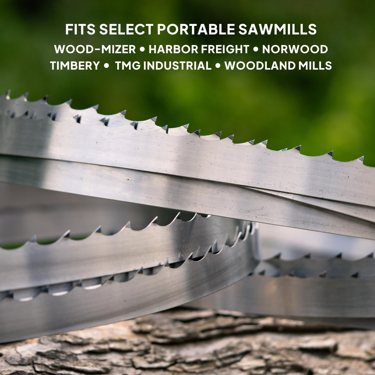 Wood-Mizer DoubleHard steel blade highlighting edge durability and potential longevity.