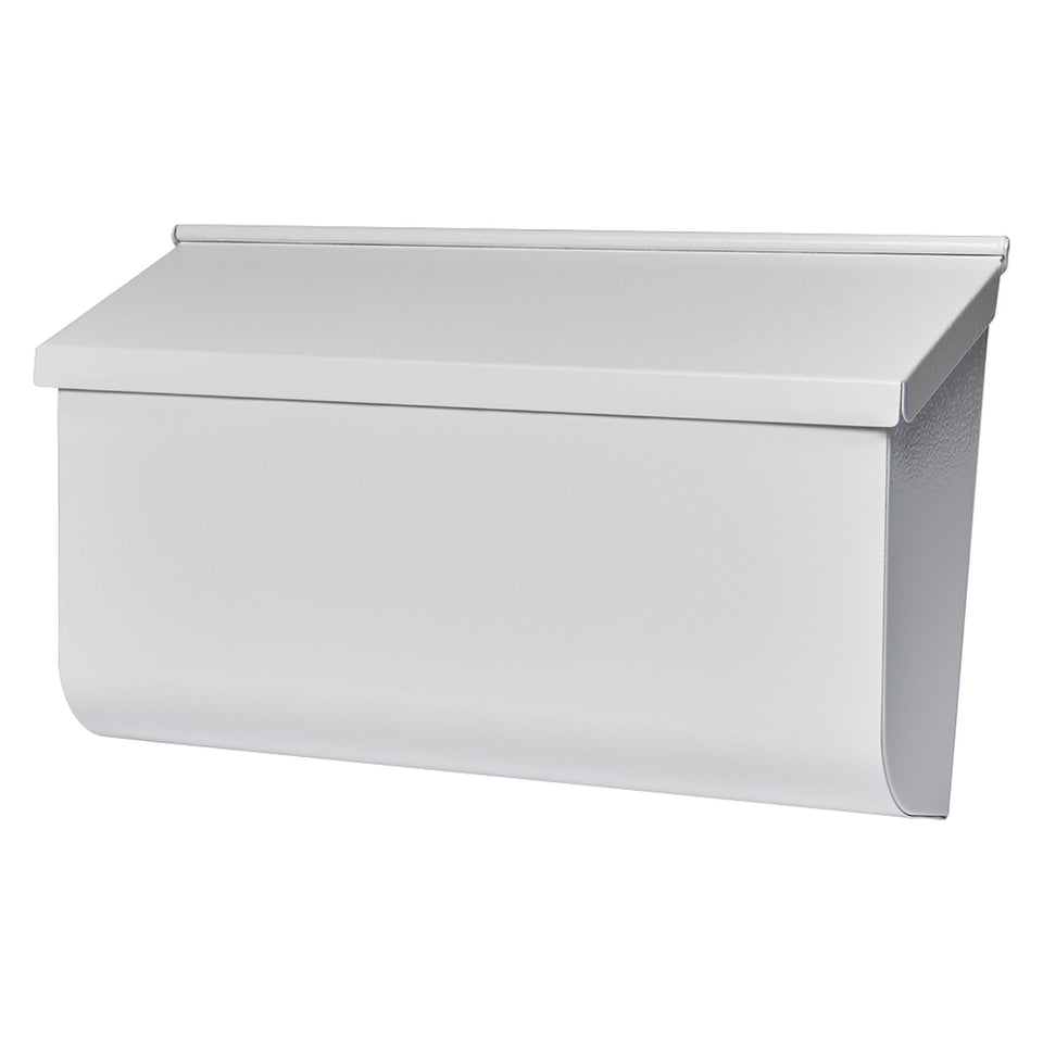 Woodlands wall-mounted mailbox; sleek silhouette adds curb appeal and organizes mail.